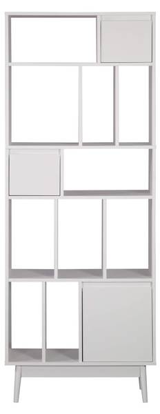 Boekenrek Mawar wit - deels massief hout - 70 x 187 x 30 cm