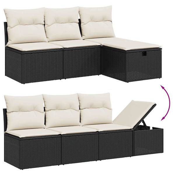 Garten-Lounge-Set 3036489-1 (8-teilig) Schwarz - Creme - Weiß