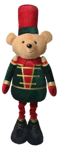 Kerstdecoratie Beeld Beer Xmas&Elijah bruin - textiel - 15 x 58 x 25 cm