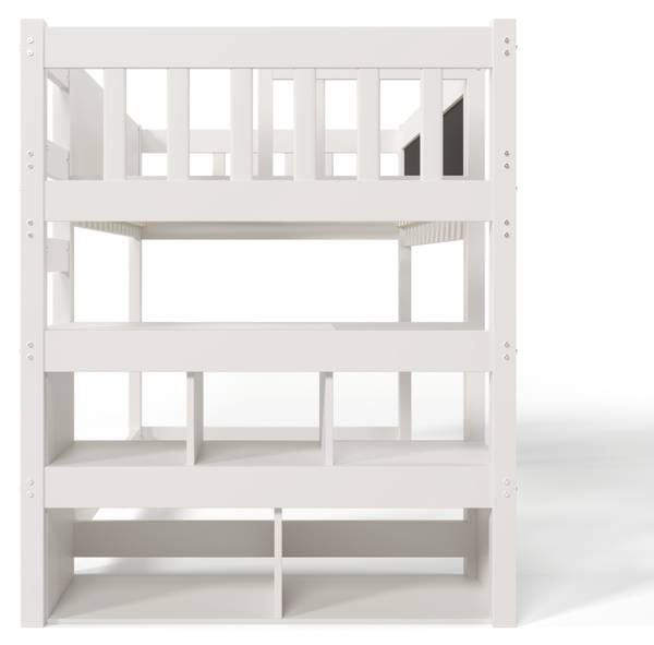 Kinderbett K-886 Weiß - Holzwerkstoff - 97 x 113 x 244 cm