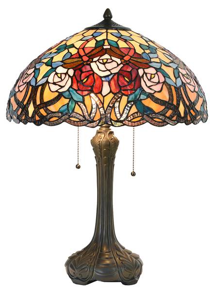 Tiffany Tischlampe Riley Rot - Glas - 46 x 64 x 46 cm