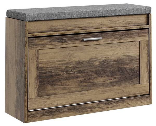 Schuhbank FSR218-F Braun - Holzwerkstoff - Textil - 24 x 53 x 75 cm