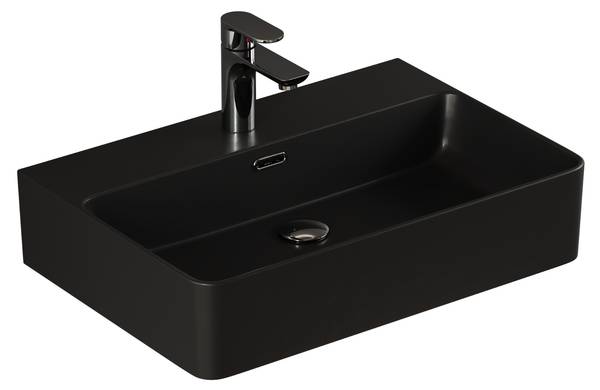 Waschbecken Pure Essence Schwarz - Keramik - 60 x 14 x 42 cm