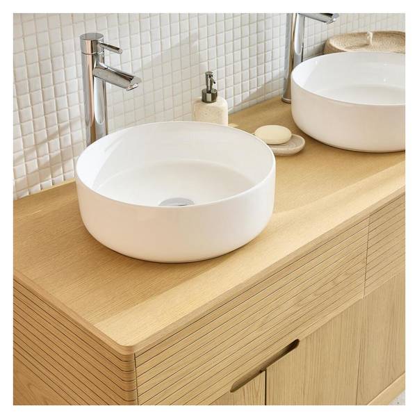 Badmöbel-Set ALASKA 2-teilig Braun - Holzwerkstoff - 120 x 78 x 50 cm