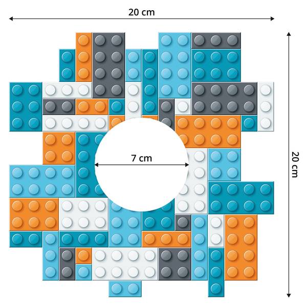 Lichtschalter-Sticker Bausteinen Blau - Grau - Orange - Weiß - PVC - 20 x 20 x 20 cm