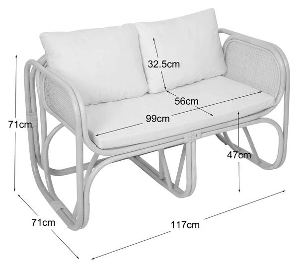 Sofa MOROTAI Braun - Rattan - 117 x 71 x 73 cm