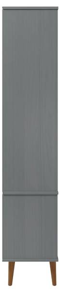 Armoire à vitrine 3017195 Gris - Pin - 90 x 175 x 35 cm