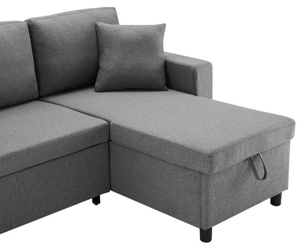 3-Sitzer-Sofa Mixed Grau - Textil - 143 x 83 x 220 cm