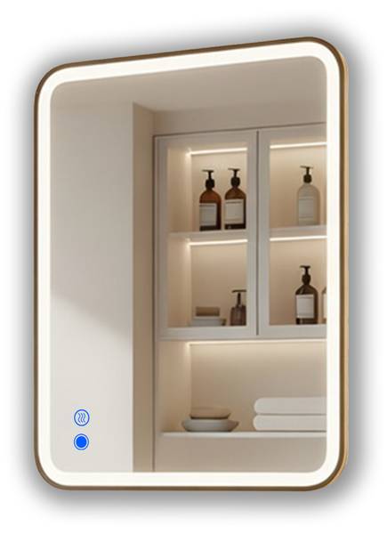 LED Badspiegel MCH010 Gold - Glas - 80 x 60 x 1 cm