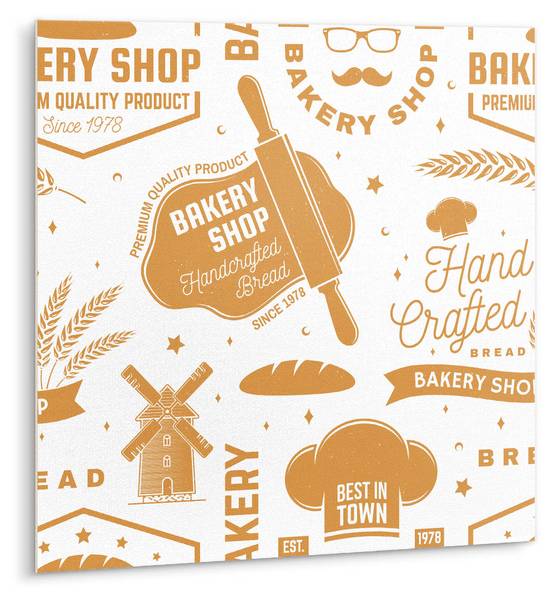 Selbstklebende Fliesen (9 St.) Bäckerei Orange - Polyester PVC - 30 x 30 x 0 cm