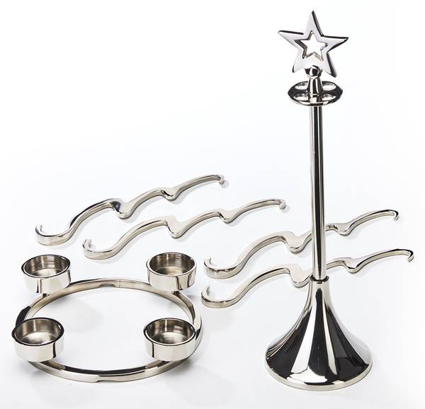 Kerzenhalter XMASTREE Silber - Metall - 20 x 36 x 20 cm