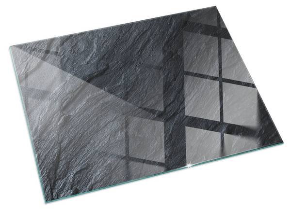 Funkenschutzplatte Quarz Schwarz - Glas - 40 x 60 x 0 cm