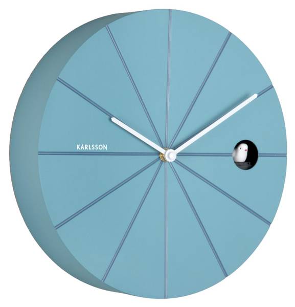 Wanduhr Destacado Cuckoo Blau - Kunstharz - 28 x 28 x 28 cm