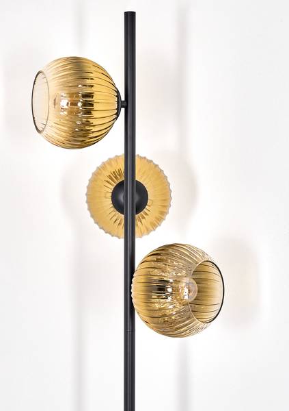 Stehlampe Cesaro Gold - Aluminium - Klarglas - 36 x 160 x 95 cm
