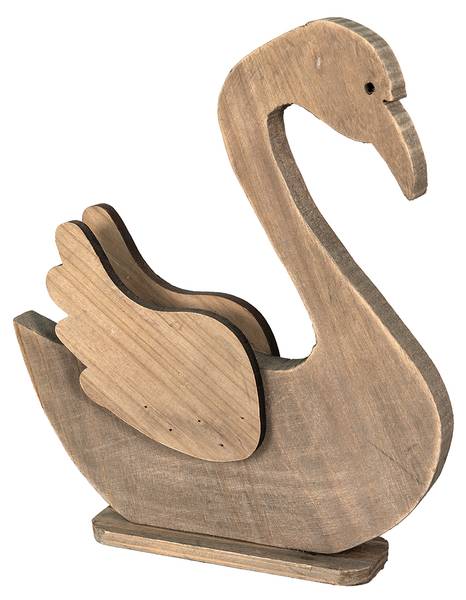 Beeld Zwaan Deko&Jacob bruin - plaatmateriaal op houtbasis - 6 x 43 x 38 cm