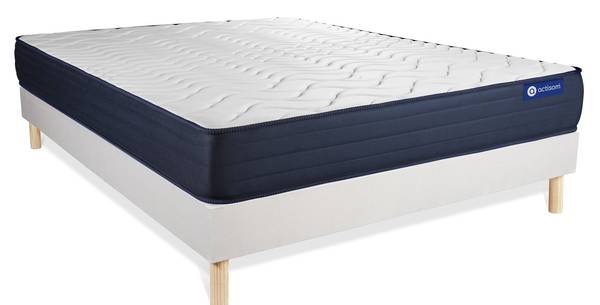 Bettgestell und Matratze Actiflex life Weiß - Massivholz - 130 x 51 x 210 cm