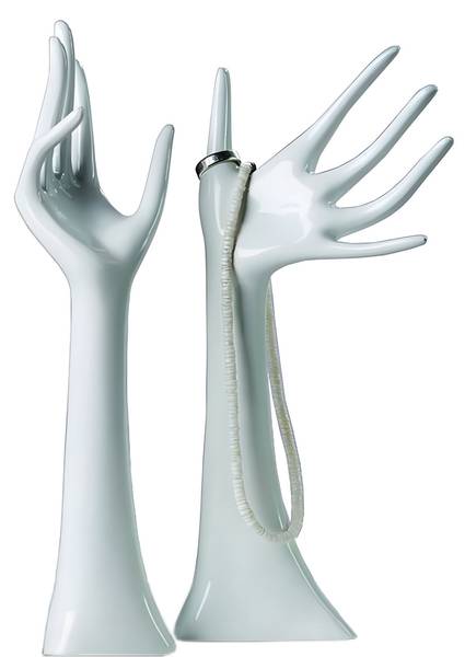 Schmuckhalter Graciosa 2er-Set Weiß - Harz - 9 x 33 x 8 cm