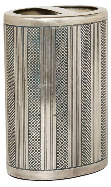 Zahnbürstenhalter DURAND Silber - Metall - 9 x 13 x 7 cm