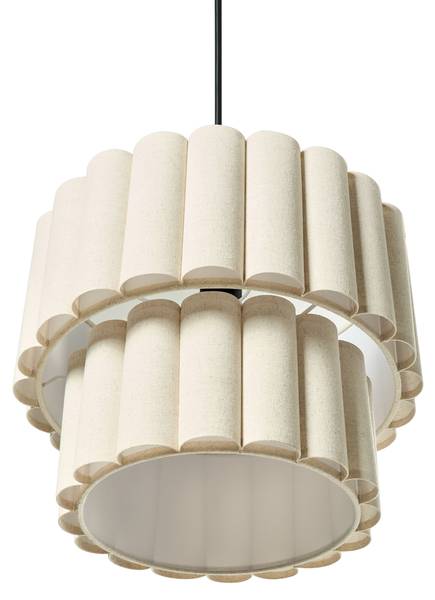 Pendelleuchten BELESSA Beige - Schwarz - Naturfaser - 40 x 180 x 40 cm
