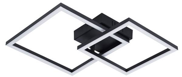LED Deckenleuchte Brühl Schwarz - Kunststoff - 35 x 7 x 35 cm