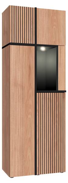 Wohnwand CROSS Schwarz - Braun - Holzwerkstoff - 330 x 195 x 50 cm