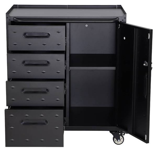 Unterschrank Bobby Schwarz - Metall - 42 x 88 x 75 cm