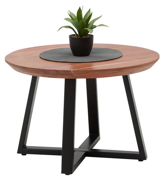 Couchtisch SAFAGA Beige - Schwarz - Metall - Holz teilmassiv - 70 x 45 x 70 cm