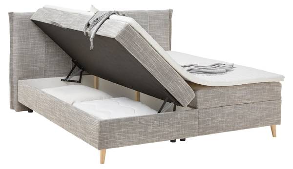 Boxbett VELORIA Grau - Textil - 176 x 1 x 160 cm