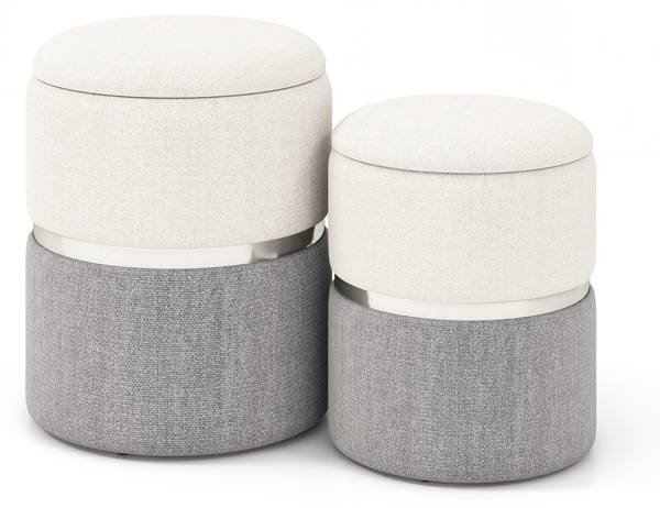 Sitzhocker VH33521(2er-Set) Grau - Holzwerkstoff - 36 x 45 x 36 cm