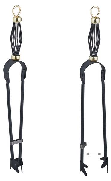5-teiliges Kaminbesteck Schwarz - Gold - Eisen - 20 x 68 x 20 cm