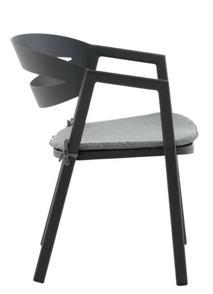 Gartenstuhl Slit Schwarz - Metall - 59 x 76 x 62 cm