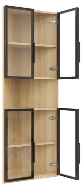 Standvitrine GLOWNatur Ⅴ Braun - Holzwerkstoff - 32 x 160 x 62 cm