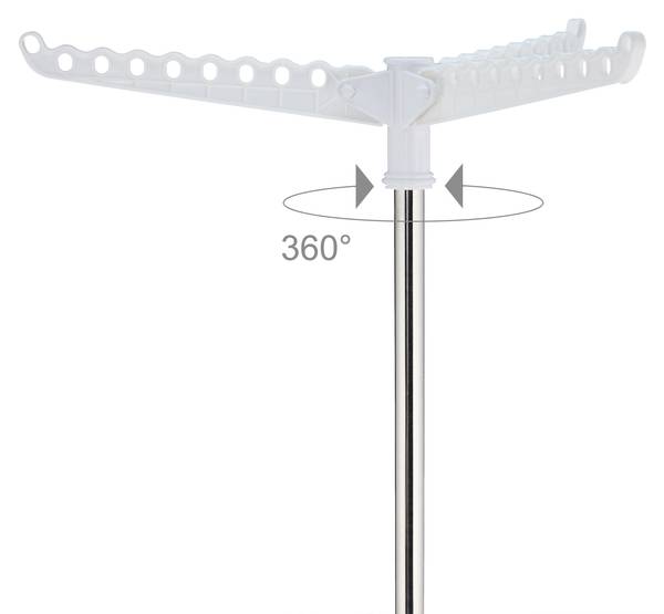 Étendoir à linge pour cintres Argenté - Blanc - Métal - Matière plastique - 62 x 150 x 52 cm