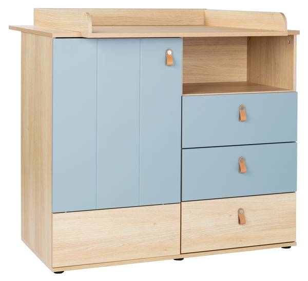 Wickelkommode Roofy mit Self-Soft-Close Braun - Grün - Holzverbundwerkstoff - 101 x 94 x 77 cm