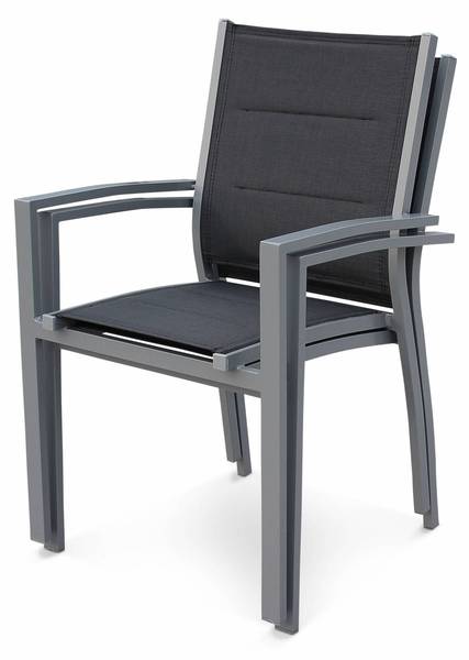 Armlehnstuhl Sessel Chicago 2er Set Grau - Metall - 57 x 89 x 57 cm