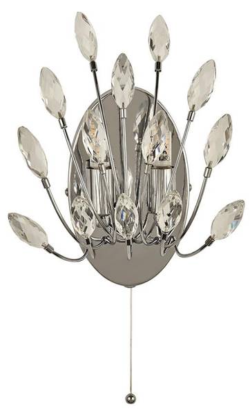 Applique murale Peacock Gris - Verre - 14 x 24 x 13 cm