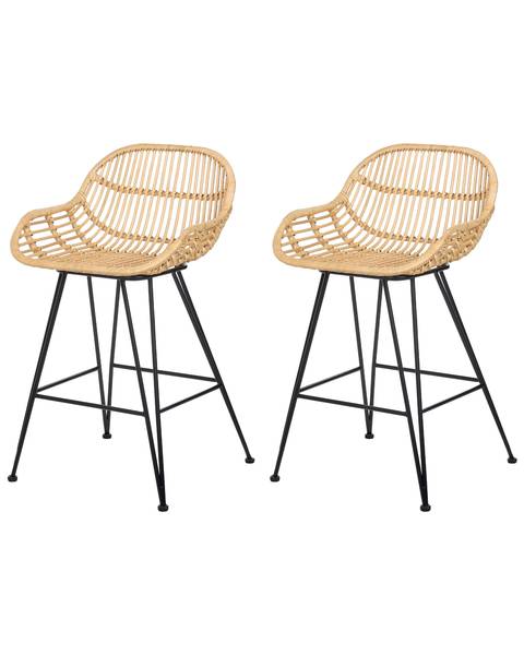 Hocker TERRELL 2-tlg Schwarz - Petrol