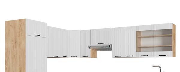 Eckküche Fame-Line 56938 Eiche Sand Dekor - Weiß