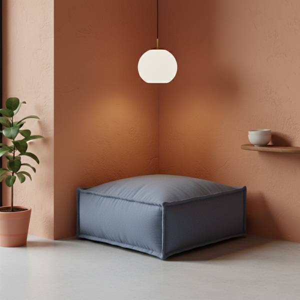 1-Sitzer Modul Chaiselongue LEINENOPTIK Grau - Textil - 60 x 38 x 60 cm