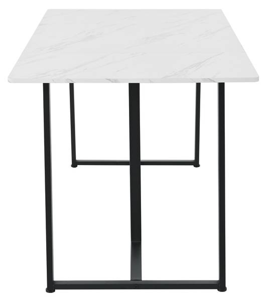 Esstisch Qhacons Weiß - Holzwerkstoff - Metall - 80 x 75 x 140 cm
