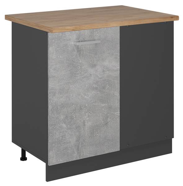 Eckunterschrank R-Line 53987 Grau - Chrom - 86 x 82 x 60 cm