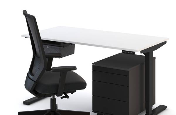 Bürostuhl Streamo Schwarz - Textil - 48 x 116 x 61 cm