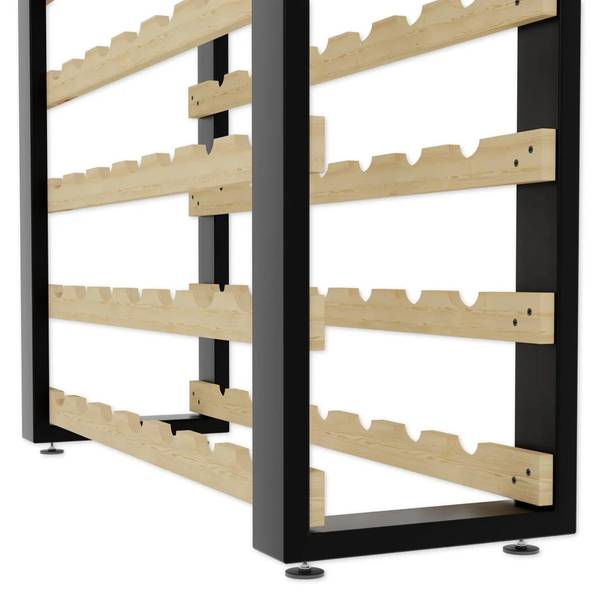 Weinregal Loft Schwarz - Braun - Kiefer - Stahl - 118 x 118 x 27 cm