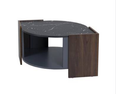 Salontafel Cronus V zwart - bruin - staal - 63 x 40 x 97 cm