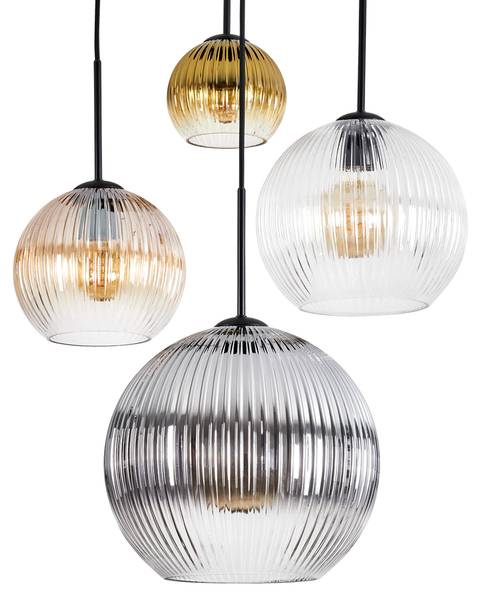 Pendelleuchte Cesaro Gold - Grau - Orange - Aluminium - Klarglas - 20 x 147 x 54 cm