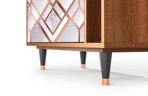 Sideboard BS6 Walnuss Pink - Holzwerkstoff - 110 x 94 x 41 cm