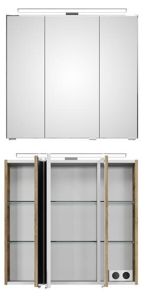 Badmöbel-Set TRENTO-66-1 4er-Set Braun - Holzwerkstoff - 122 x 200 x 50 cm