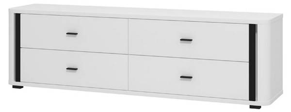 Fernsehtisch Terenzo Weiß - Holzwerkstoff - 40 x 52 x 177 cm
