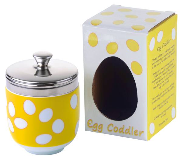 Eier-Coddler Dotted 2er-Set Gelb - Porzellan - 7 x 9 x 7 cm