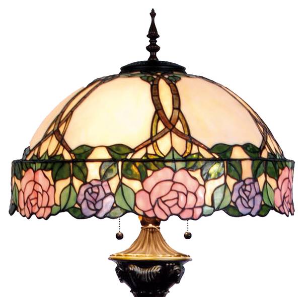 Tiffany Vloerlamp Garrett roze - glas - 50 x 164 x 50 cm